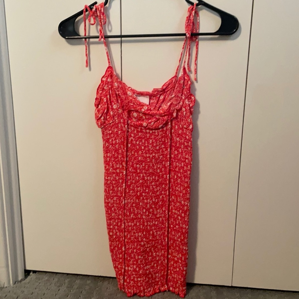 Skylar + Madison mini dress, orange floral, size small